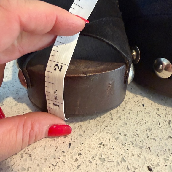 Ganni Suede studded wood platforms - Picture 7 of 8